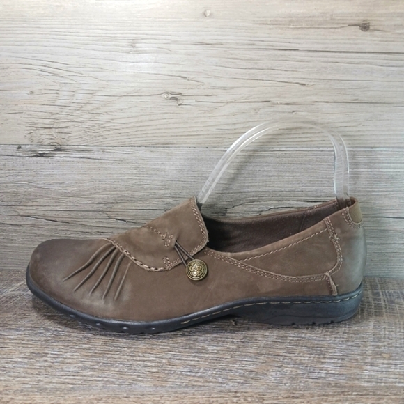 Rockport Loafers Women's 9 Brown Leather Pleated Slip-on Comfort Shoes - Picture 1 of 11